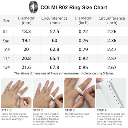 COLMI R02 Health Smart Ring – Fitness & Sleep Tracker (3 Colours Available)